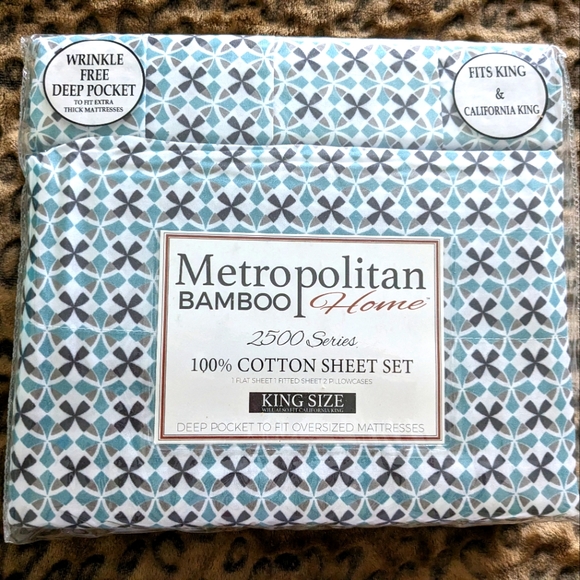 KING or CALIFORNIA KING Metropolitan Sheet Set 4 Pieces - Picture 2 of 3